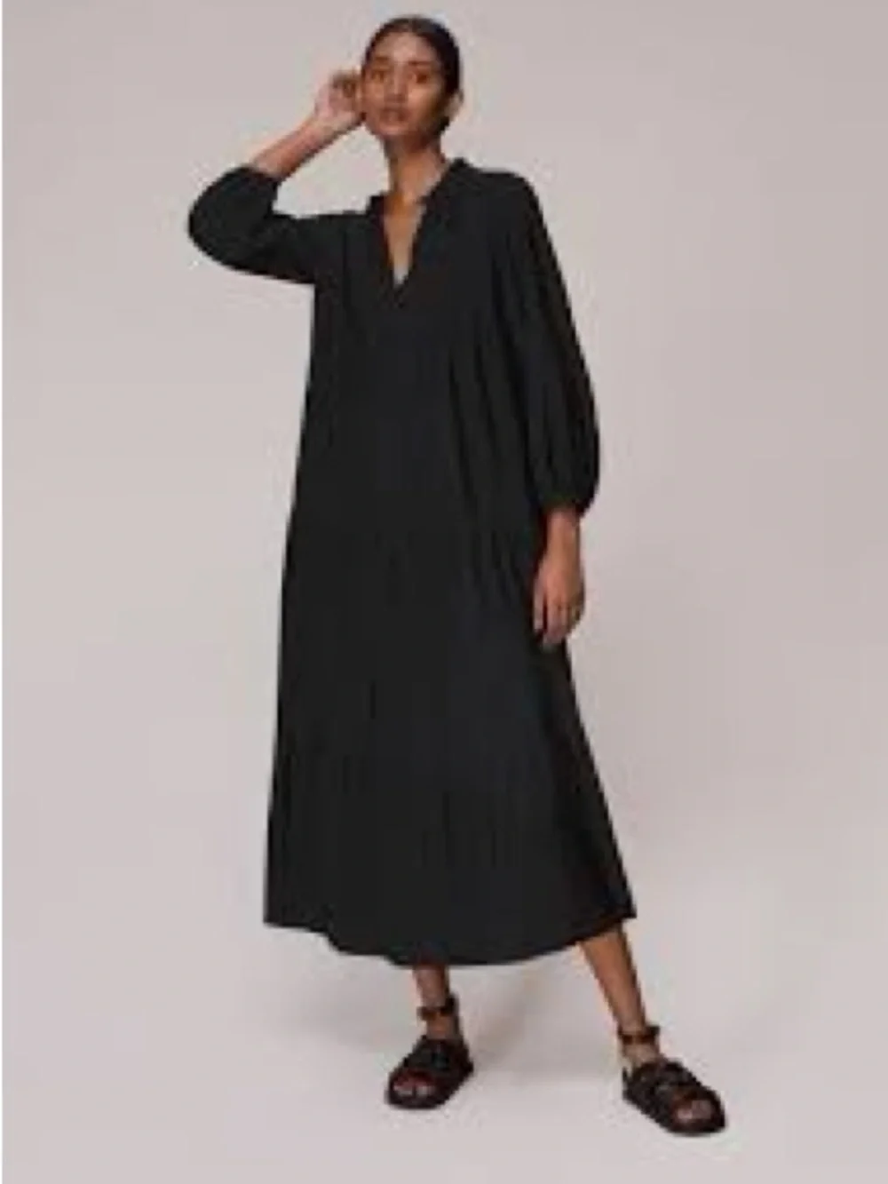 Express Black Long-Sleeve Maxi Dress